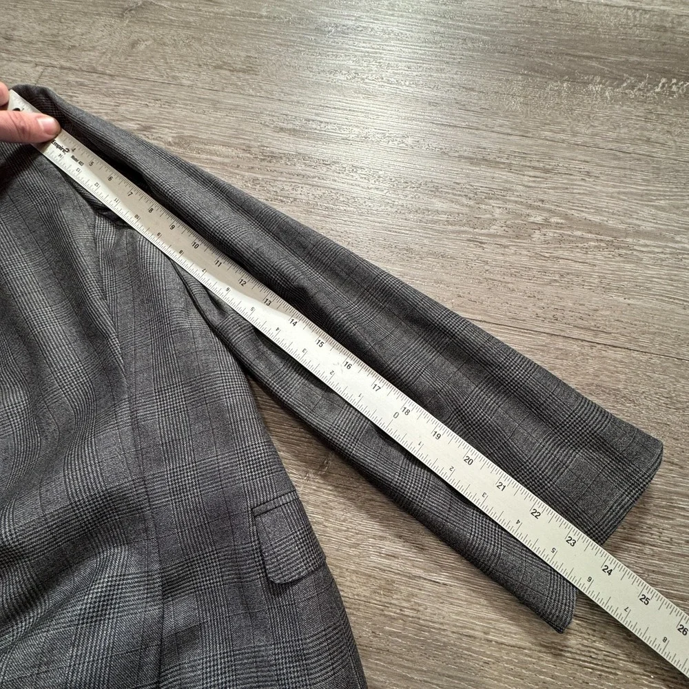 Z Zegna Blazer Mens 40R Gray 100% Wool Glen Plaid Sport Coat Drop‎ 7 Two Button